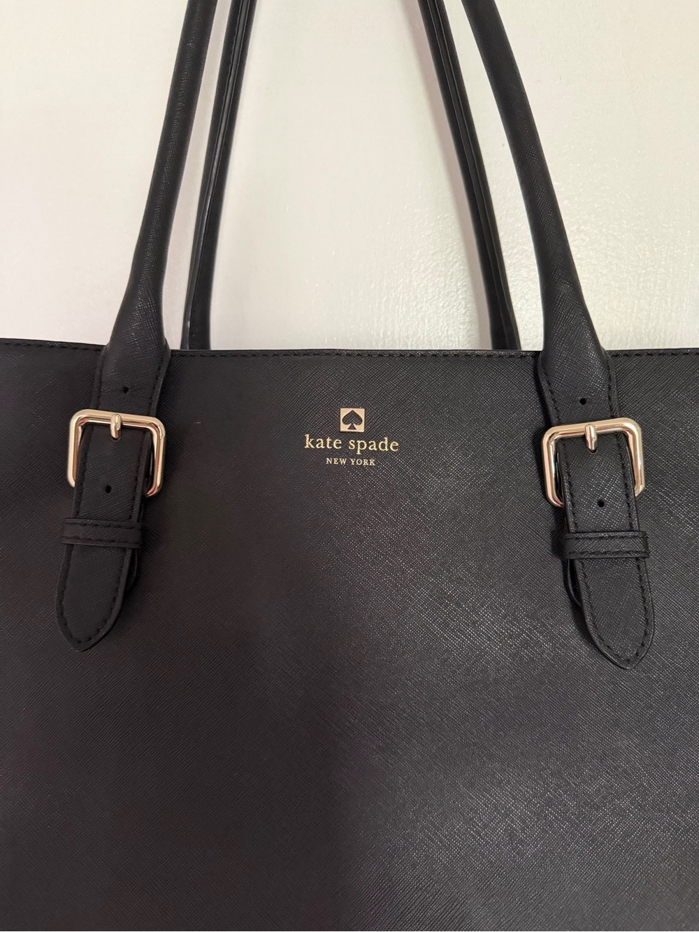 kate spade Black Leather Tote with Gold Hardware - Picture 3 of 6